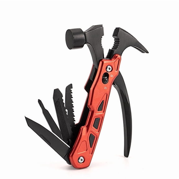 New outdoor multi-function claw hammer broken window stainless steel multi-function pliers hammer camping nail hammer tool