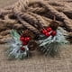 thumbnail image 4 of 12 púas de pino artificiales, ramas de pino de Navidad, púas de corona de Navidad, pequeñas ramas de conos de pino de bayas rojas artificiales, 4 of 5