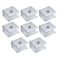 thumbnail image 2 of Support de Clip en Verre Réglable Carré pour Utilisation Espace Argent Aluminium 8 Pcs, 2 of 8