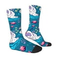 thumbnail image 4 of Yiaed Swan On The Pond Print Great elasticity Crew Socks Sports socks for Men and Women, 4 of 5