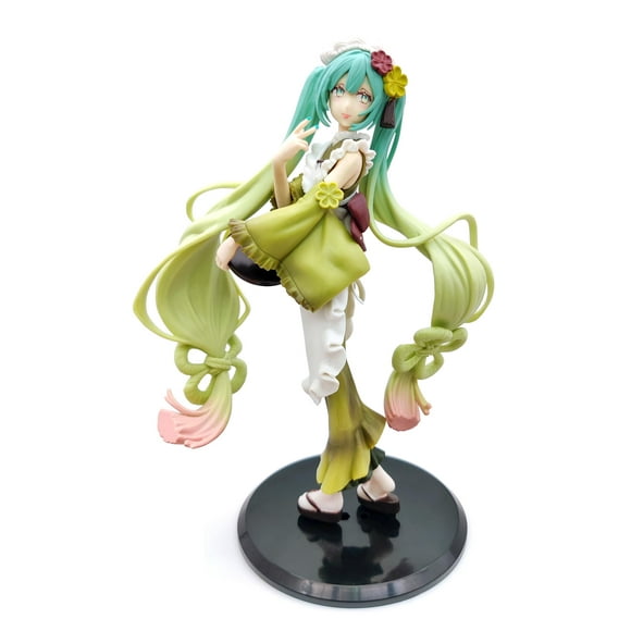 Muñeca de juguete de PVC verde BGVEI Miku, 22 cm, figura de niña de anime