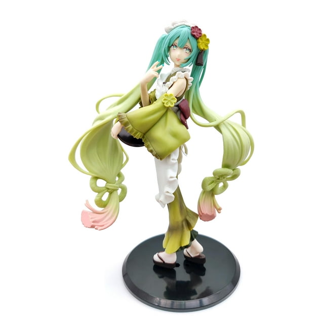 Muñeca de juguete de PVC verde BGVEI Miku, 22 cm, figura de niña de anime