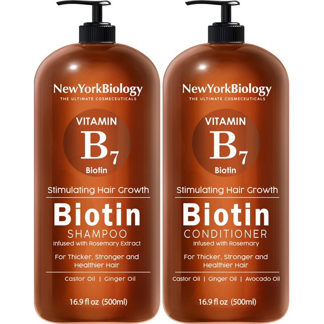 Set de champú y acondicionador New York Biology Biotin 500 ml
