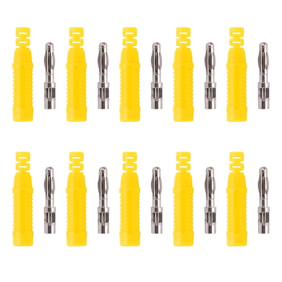 Oubit Metal Banana Plugs,10pcs Metal Banana Plugs Red Copper Banana Plugs Insulated Socket Male Connector Best in Class