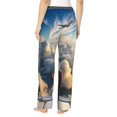 thumbnail image 3 of Picia Sunset Airplane Travel View Womens Soft Woven Cotton Elastic Waistband Sleep Pajama Pant Lounge Sleep Pant With Pockets And Drawstring-XX-Large, 3 of 9