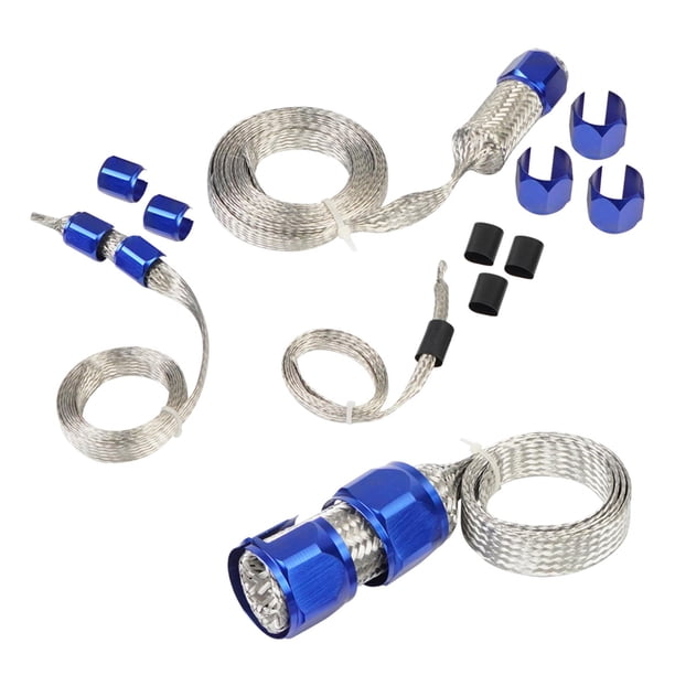 Kit de manguito de manguera trenzada de acero inoxidable 8092 para radiador de línea de combustible de vacío de aluminio Azul