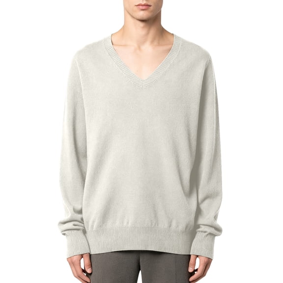 Pumxq pullover sweaters for women Light Long Sleeve V Neck top Soft Loose Oversized Sweaters Knit Pullover Sweater Lightweight Sweaters Travel Wear Beige L