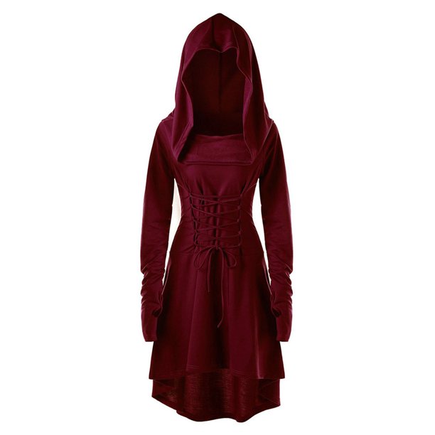 Sudaderas casuales de manga larga para mujer con capucha Vestido de vendaje sólido Fridja nbo1951