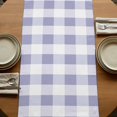thumbnail image 5 of Purple Plaid 70 Inch Table Runner, Spring Summer Farmhouse Buffalo Checkered Farmhouse Dresser Scarf Cotton & Linen Tablerunner for Dining/Kitchen Island/Holiday Party Décor 13" x 70", 5 of 9