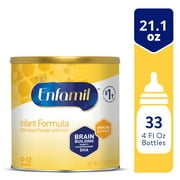 Enfamil Infant Formula, Milk-based Baby Formula with Iron, Brain-Building Omega-3 DHA & Choline, Dual Prebiotic Blend for Immune Support, Baby Milk, 21.1 Oz Powder Can