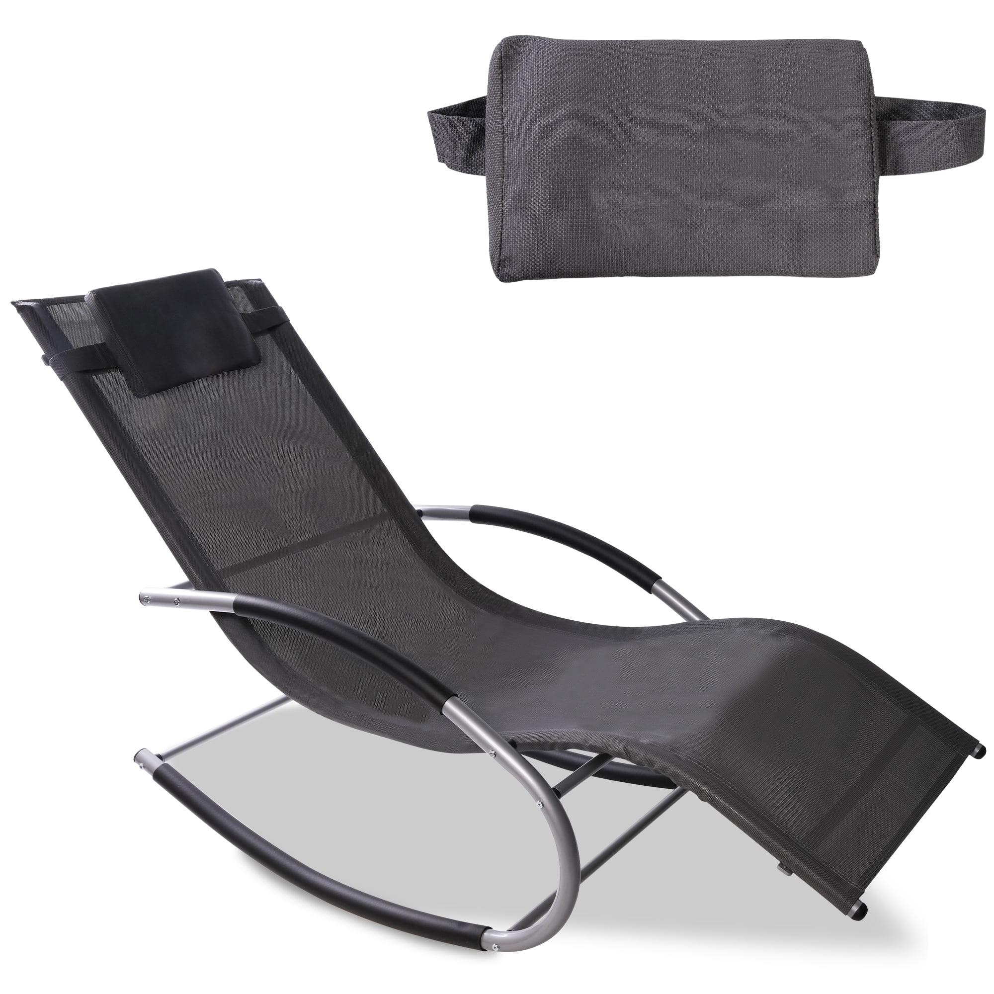 Patio Rocking Lounge Chair, Outdoor Recliner Chairs, Zero Gravity