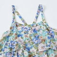 thumbnail image 6 of Odeerbi Toddler Floral Romper Kids Girls Summer Fashion 2025 Casual Printing Sleeveless Strap Jumpsuit Light Blue, 6 of 9