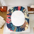 thumbnail image 5 of Homewish Colorful Monstera Leaf Full Size Sheets,Tropical Botanical Plam Bed Sheets,Rustic Leaves Sheet Sets For Teens,Breathable Home Decor,4 Pieces, 5 of 7