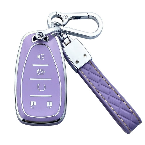 Yuebutor Key Fob Cover Case Compatible with Chevy Camaro Cruze Equinox Malibu Traverse Blazer Volt Bolt Sonic Trax Accessories Shell Protector