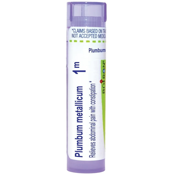 Boiron Plumbum Metallicum 1M, Homeopathic Medicine for Abdominal pain with constipation, 80 Pellets