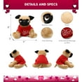 thumbnail image 2 of DolliBu I LOVE YOU Pug Dog Plush- Cute Stuffed Animal with Red Shirt For Valentine, Anniversary, Romantic Date, Boyfriend, or Girlfriend Gift - 9 Inches, 2 of 6