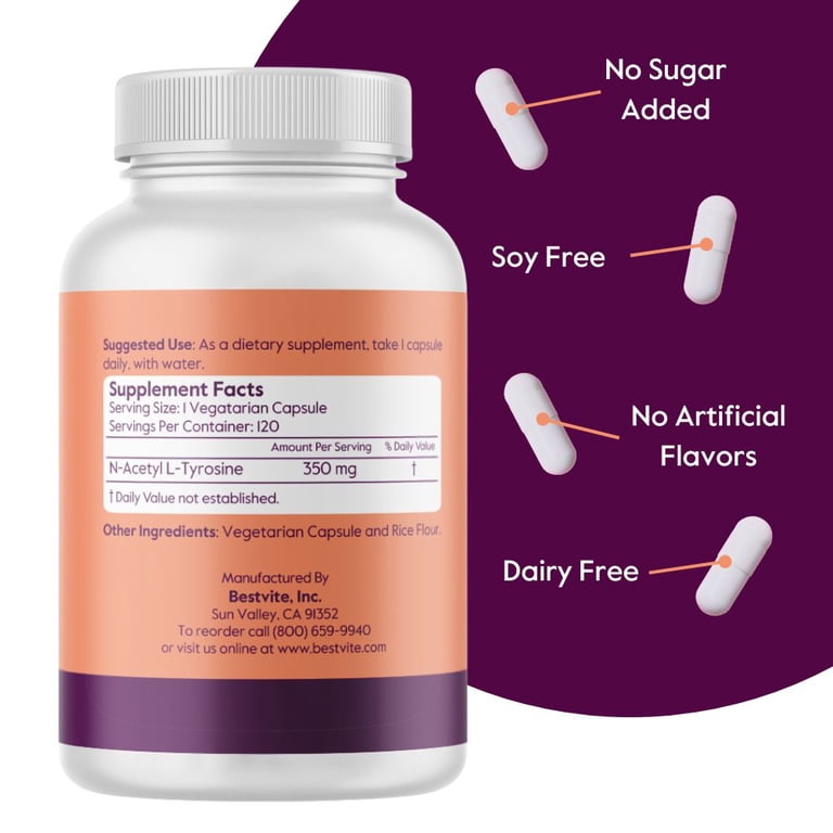 acetyl-l-carnitine n-acetyl l-tyrosine 350mg (NALT) (120 Capsules) - No Stearates - Non GMO Tesamorelin 5mg & 10mg Pre-Workout||Pré-entraînement Size:15 ml