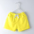 thumbnail image 2 of Generic Children's Candy Colored Colored Cotton Shorts Sports Pants Spring Summer Elastic Waist Comfortable Casual Student Kindergarten Boys And Girls Shorts （18-24 Months Yellow）, 2 of 3