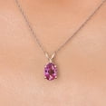 thumbnail image 3 of Gem Stone King 10K White Gold Pink Mystic Topaz Pendant Necklace for Women | 0.80 Cttw | Gemstone November Birthstone | Oval 7X5MM | With 18 inch Chain, 3 of 6