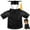 C#013 Black, variant on Pet Graduation Costume Set, Small Animal Graduation Cap and Gown for Dogs and Cats, Graduation Party Decorations and Photo Props for Puppies C#014 Black