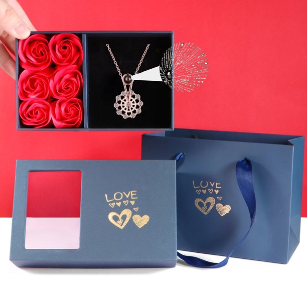 SINLEERY-collar con colgante de cristal de acero inoxidable para esposa, novia, mamá, Día de San Valentín, regalo bonito, BOX2
