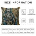 thumbnail image 5 of SHANXI Skull Torch Pattern Blue Orange Velvet Comfortable Ornaments Soft Patio Room Playroom Square Cushion Covers 24x24in, 5 of 5