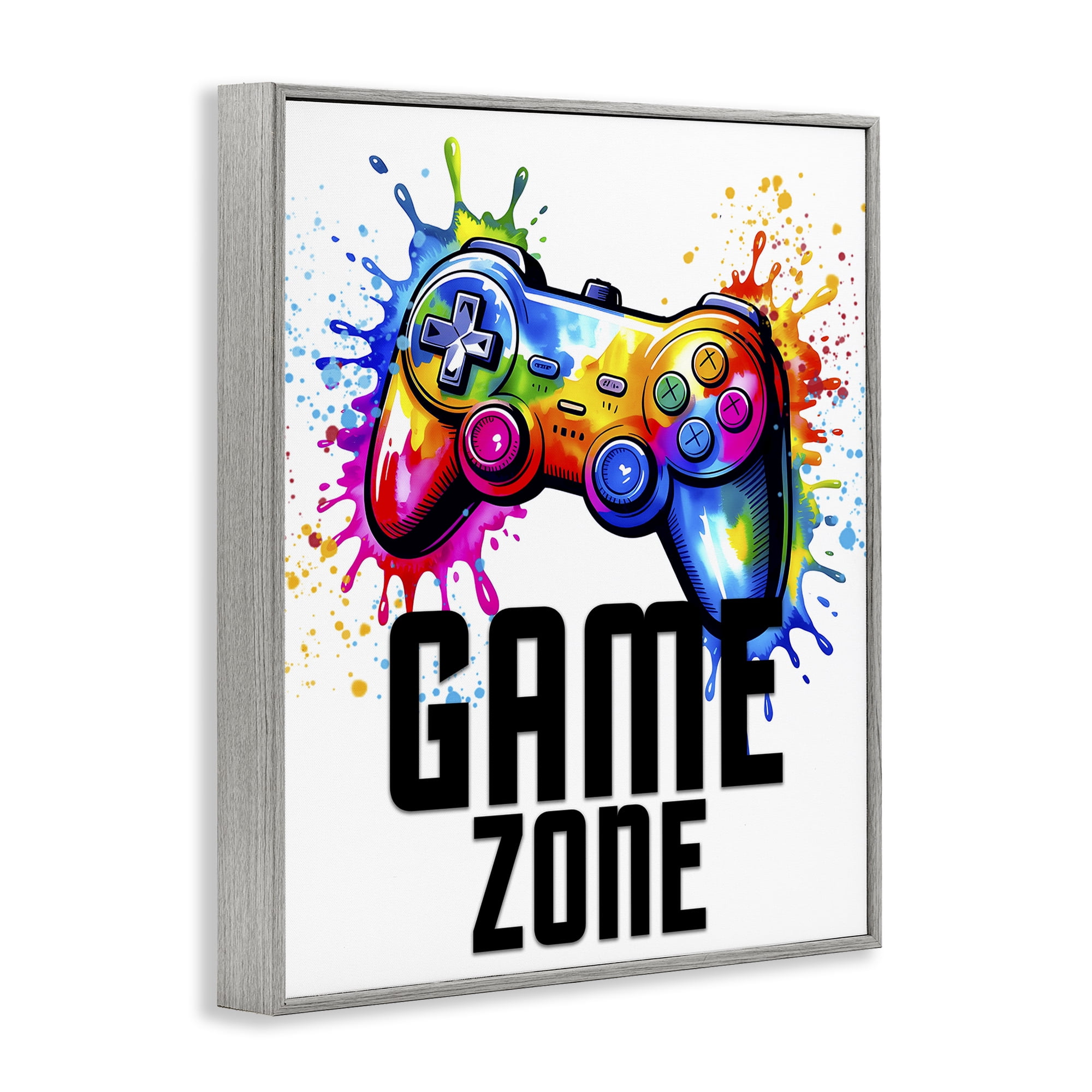 Stupell Industries Game Zone Splash Gray Framed Giclee Art, design by Kim Allen