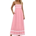 thumbnail image 3 of YuXingFu Wedding Guest Dresses for Women Maxi Crew Neck Plus Size Womens Dress Sleeveless for Beach Long Casual Summer Pink XL, 3 of 6