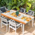 thumbnail image 2 of Thanksgiving Fall Table Cloths for 5 Foot Rectangle Tables, Orange White Pumpkin Eucalyptus Leaves Patio Waterproof Elastic Fitted Tablecloths, Washable Rectangular Table Cover for Camping, 2 of 8