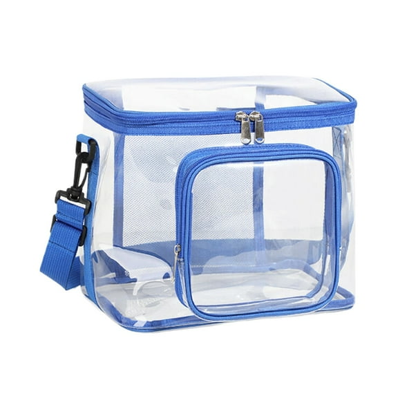 1X Storage Bag Clear Backpack Heavy Duty Transparent Bookbag See Through Multiple Pockets with Zippered Top and Handle for Concert Sport Event Work Travel Festival