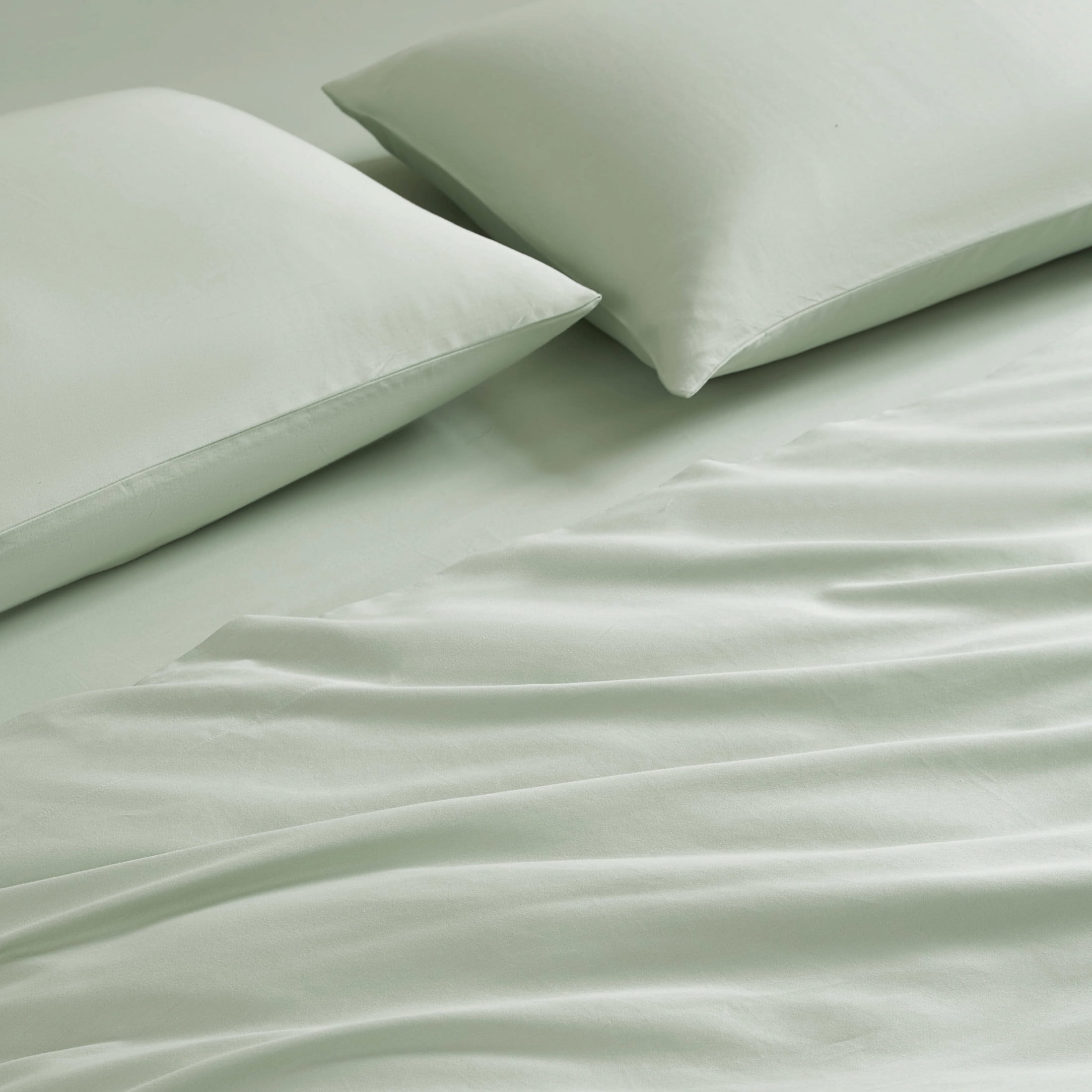 Jessica Simpson Blissful Dreams 4-Piece 100% Sateen Cotton Sheet Sets, King, Sea Foam Green