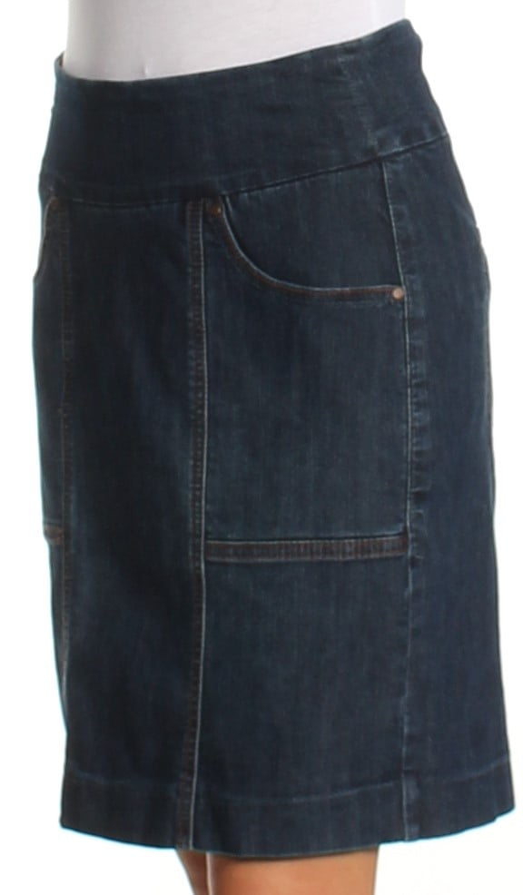 pull on denim pencil skirt