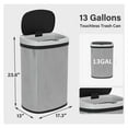 thumbnail image 7 of YRLLENSDAN 13 Gallon Touchless Stainless Steel Trash Can, Automatic Garbage Cans with Lid, Motion Sensor Wateproof Trash Bin for Kitchen Bedroom Bathroom Office, SS, 7 of 7