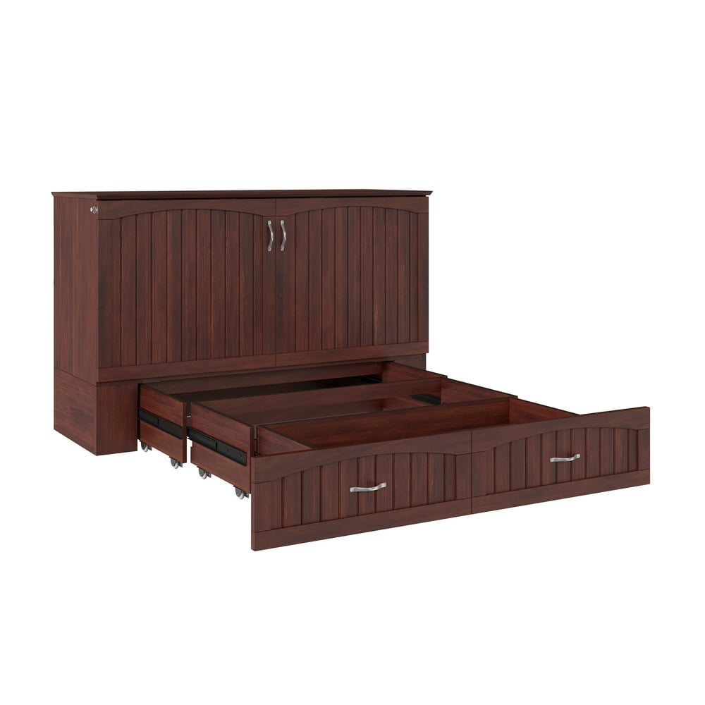 Southampton Murphy Bed Chest Queen Walnut with Charging Station