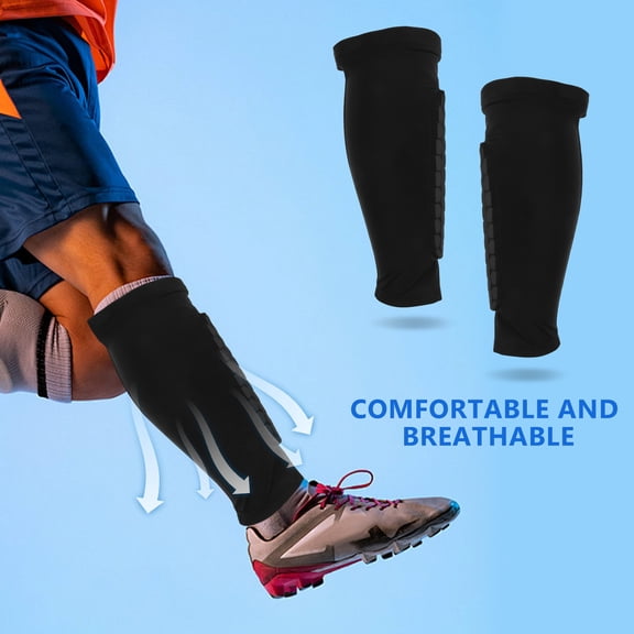 ELAYARD 2pcs Shin Guards Adult Soccer Black EVA For High Contact Sports Anti-Collision for Fan Gear