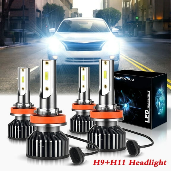 For Nissan Altima 2007-2018 Headlights,H9 H11 LED High/Low Beam 4pc