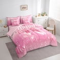 thumbnail image 4 of Feelyou Princess Bowknot Pink Twin Bedding Sets 7-Piece, Fashion Sequin Print Bedding Comforter Set, Teens Kids Girls Women Reversible Sheet Sets, Super Cozy Room Decor, 4 of 9