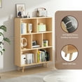 thumbnail image 5 of Walsunny Cube Bookcases Bookshelves 7 Cube Organizers with Legs 43" Tall Wooden Open Storage Display Bookshelf for Living Room Bedroom Office Natural Wood Color, 5 of 8