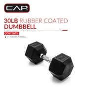 CAP Barbell, 30lb Rubber Hex Dumbbell, Single