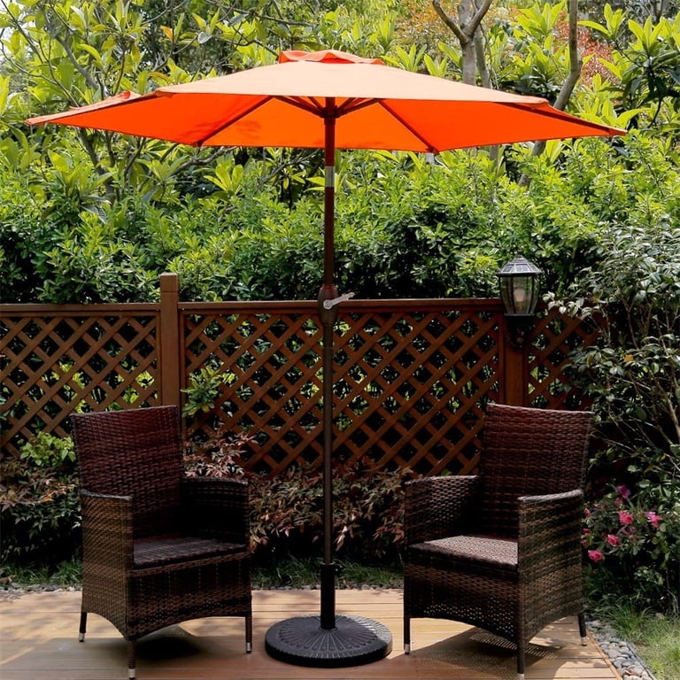cheap umbrella for patio table Sonkuki 7.5 ft. Patio Market Crank and Tilt Umbrellas, Table Umbrellas,UV-Resistant Canopy in Lemon Green