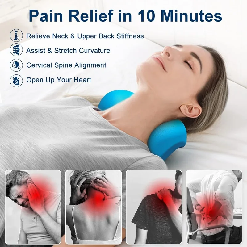 Neck Shoulder Relaxer with Cervical Traction Device Neck Stretcher Pain Relief and Cervical Spine Alignment Chiropractic Pillow