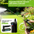 thumbnail image 4 of 2 Gallon Battery Powered Sprayer, Electric Garden Weed Pump Sprayers with 3 Modes, Rechargeable Handle, 23.6" Wand, 4 Mist Nozzles for Lawn, 4 of 9
