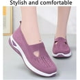 thumbnail image 4 of Women's Woven Orthopedic Breathable Soft Shoes Go Walking Slip on Diabetic Foam Shoes Hands Free Slip in Sneakers Arch Support, Casual Comfortable, 4 of 9