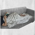 thumbnail image 5 of Antlers Soft Flannel Fleece Blanket, Illustration of a Deer Wearing Scarf Knitted Neck Wintertime Cold December, Cozy Plush for Indoor and Outdoor Use, 50" x 60", Redwood Grey White, by Ambesonne, 5 of 5