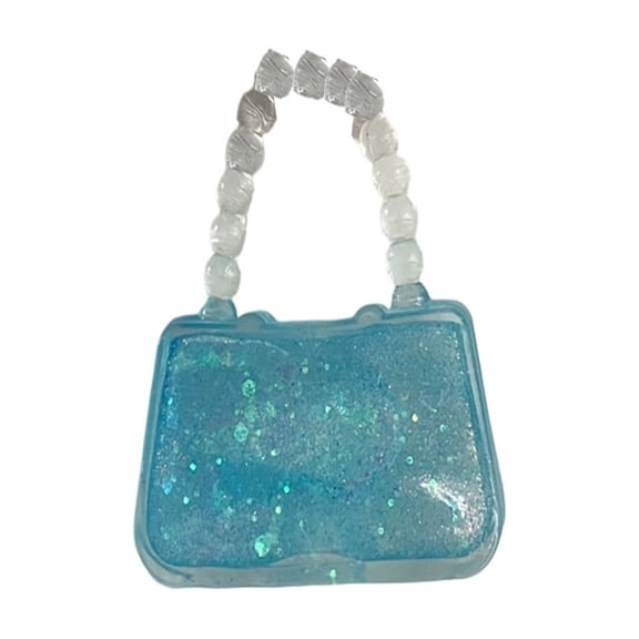 Squishy Mini Handbag Stress Relief Squeeze Toy, Transparent Glitter Filled Purse Shaped Sensory Fidget Toy for Kids Adults, Soft Decompression Hand Toy for Party Favor Gift