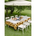 thumbnail image 4 of Outdoor Tablecloth with Umbrella Hole for Patio/Picnic/Party/Camping, Rustic Rooster Waterproof Table Cloth Rectangle Table Cover Washable, Farmhouse Yellow Sunflowers Country Wood Grain (60"x 120"), 4 of 9