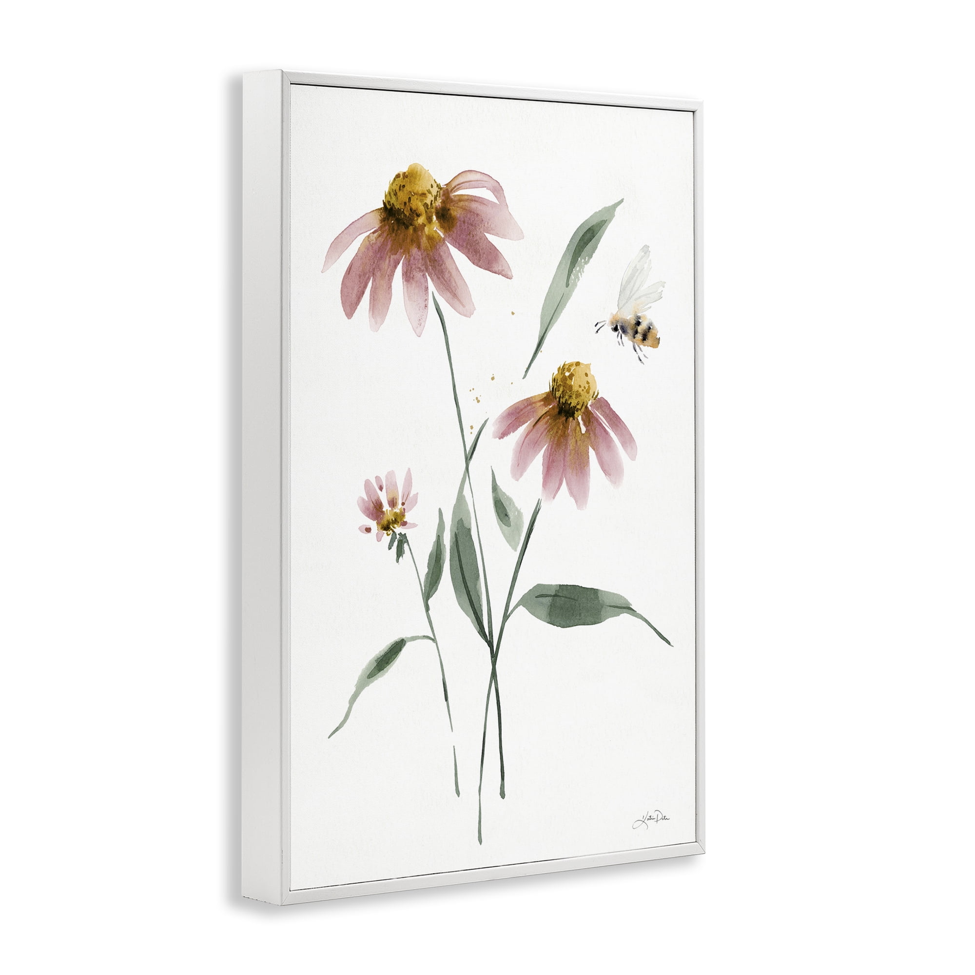 Stupell Industries Wild Honeybloom Florals Botanical & Floral Painting White Framed Art Print Wall Art, 20 x 30