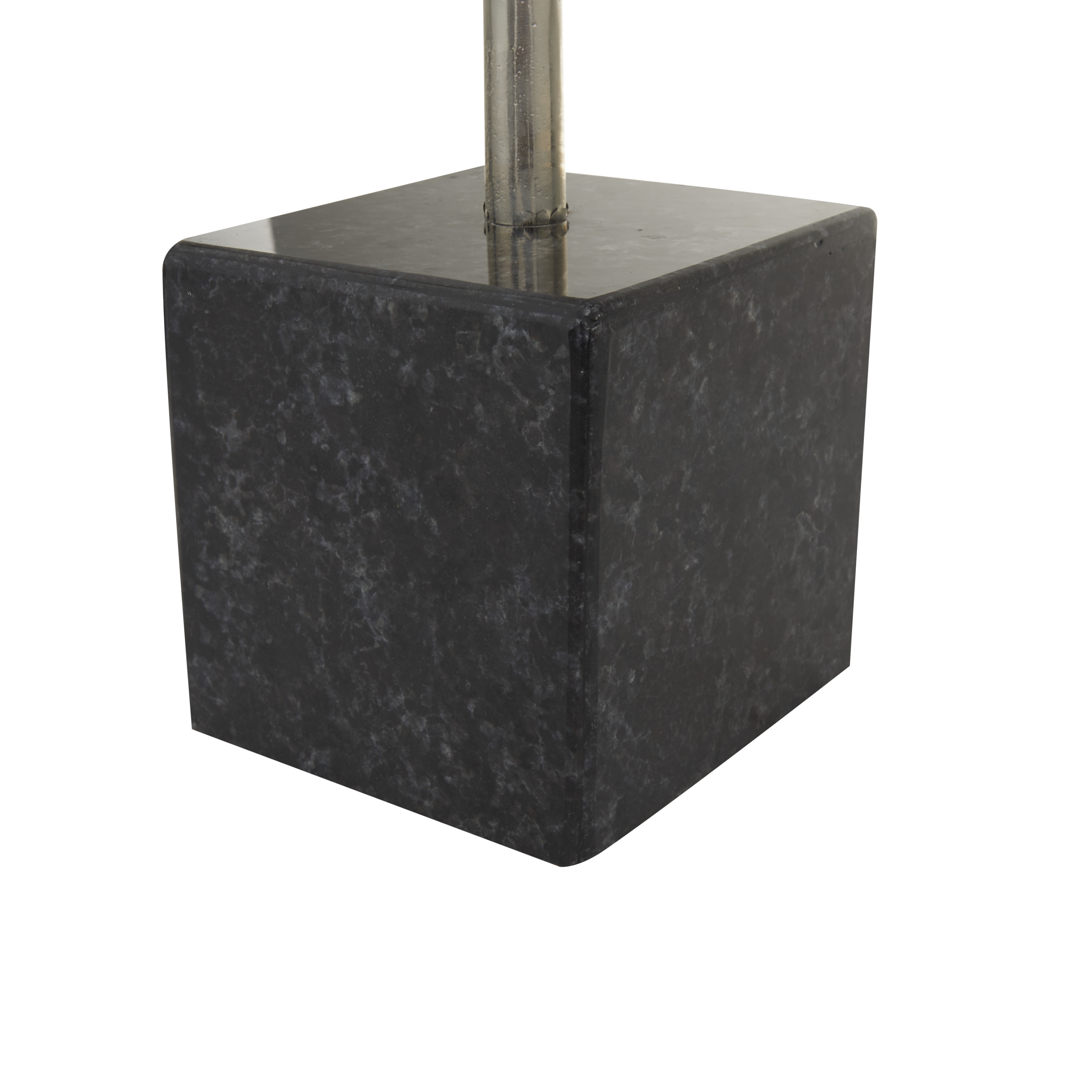 24", 21"H Silver Marble Abstract Sculpture with Black Base, by CosmoLiving by Cosmopolitan (2 Count)