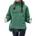 thumbnail image 2 of Chaqueta Acolchada Oversize para Mujer, Estilo Dolman, con Capucha, Larga, Cálida y Estilo Top Verde M, 2 of 7