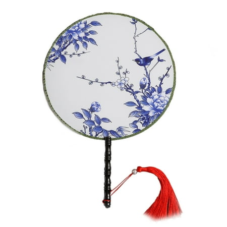 

Round Double-Sided Pattern Chinese Ancient Hand Fan Classic Palace Paddle Hand Fan